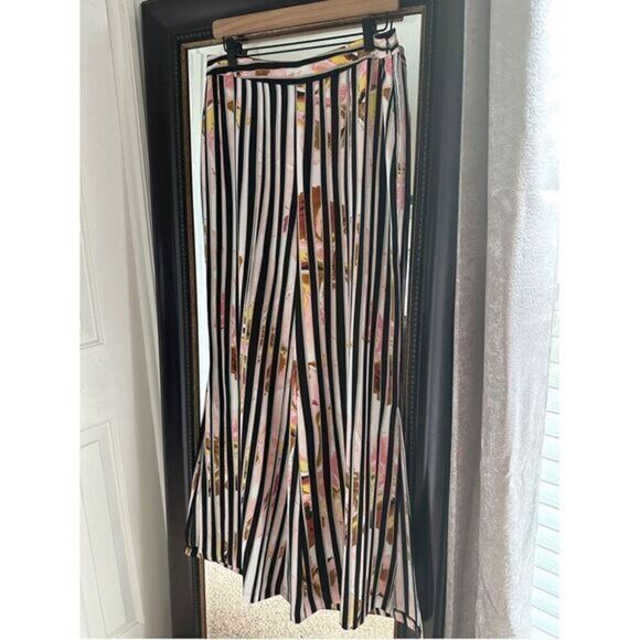 Bisou Bisou Striped High Waisted Wide Leg Pants Medium - Picture 1 of 5